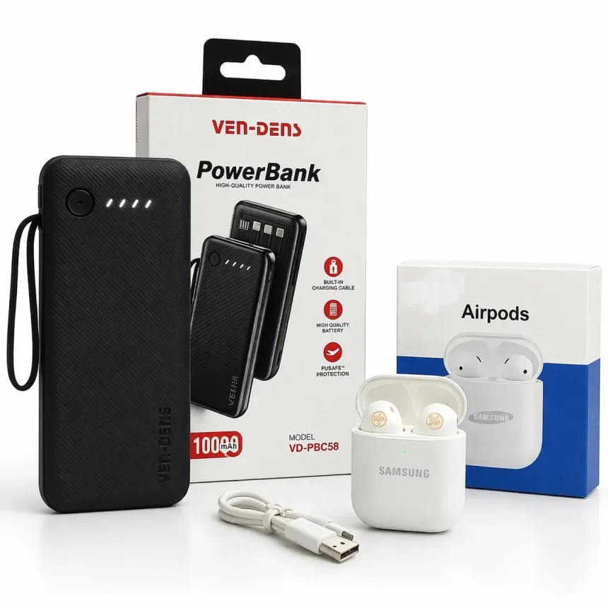 🎧Wireless Airpods + VEN-DENS 10,000mAh Power Bank
