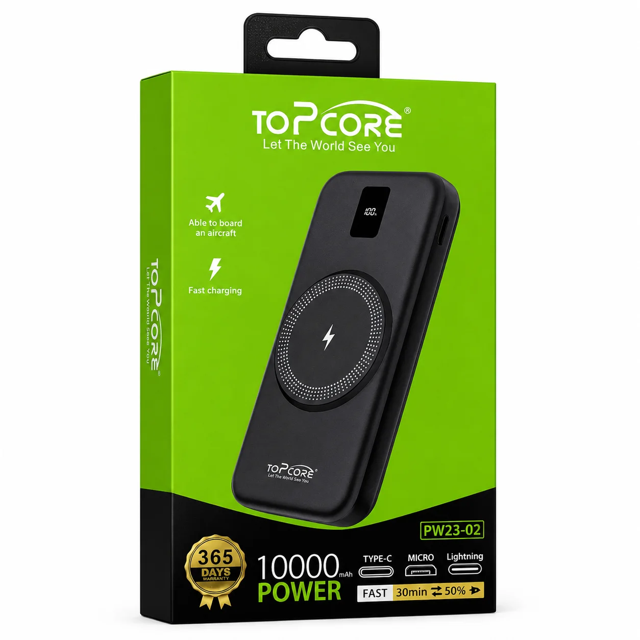 🔋 ToPCore PW23-02 10000mAh ম্যাগনেটিক ওয়্যারলেস পাওয়ার ব্যাংক
