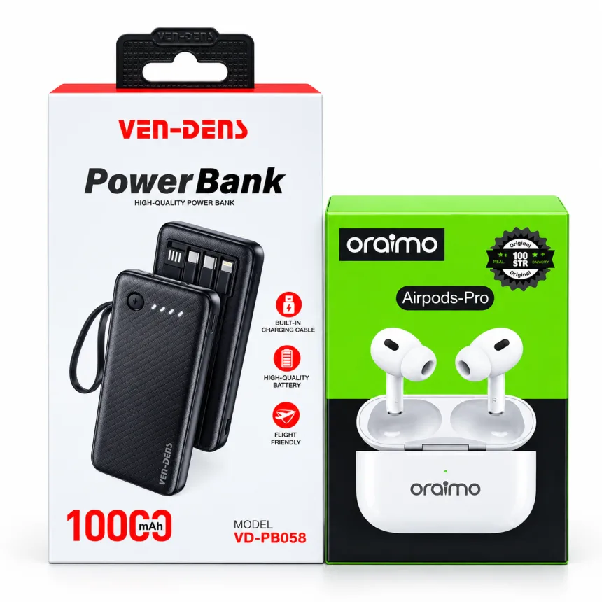 এক দামে দুই গ্যাজেট! 10000mAh Power Bank + Wireless Earbuds Combo