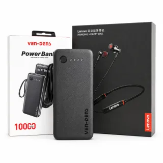 🔋🎧 VEN-DENS 10000mAh Power Bank + Lenovo Hanging Headphone Combo thumbnail 2