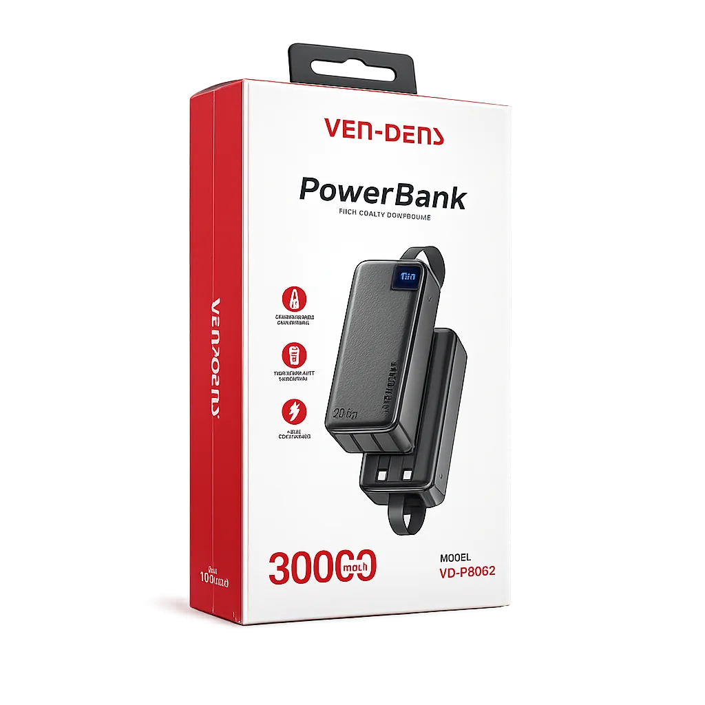 🔋 VEN-DENS VD-PB062 30000mAh ফাস্ট চার্জিং পাওয়ার ব্যাংক