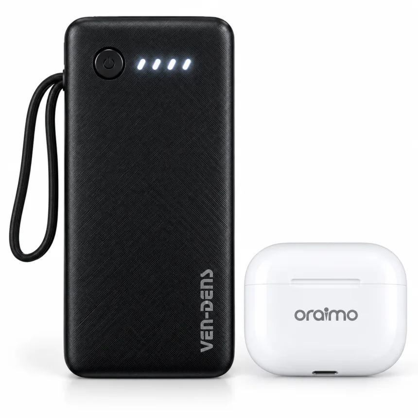 এক দামে দুই গ্যাজেট! 10000mAh Power Bank + Wireless Earbuds Combo