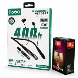 HOCO SX21 Neckband Headset + JBL M3 Mini Portable Speaker thumbnail 1