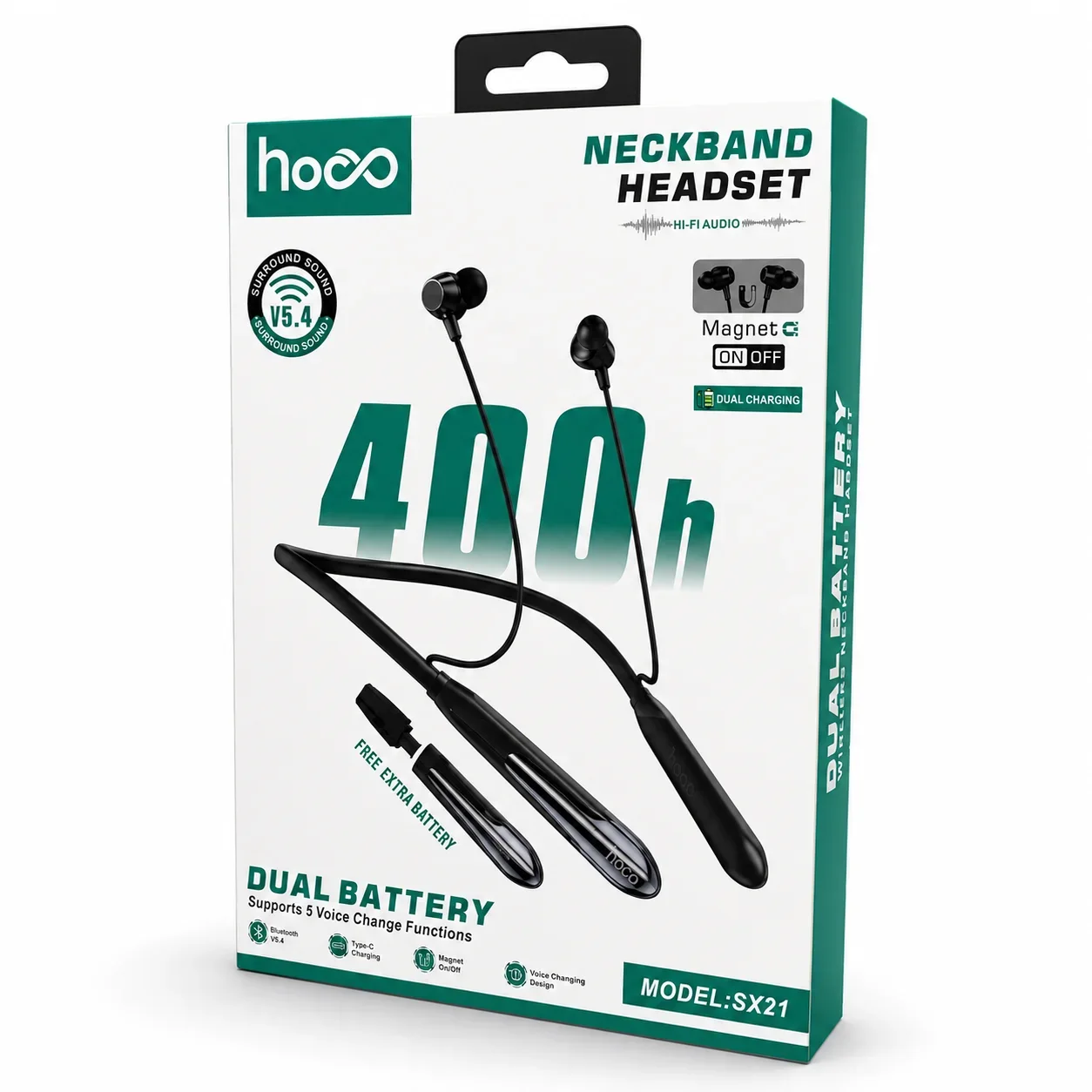 HOCO Neckband Headset _Voice Change_Magneti On/Off